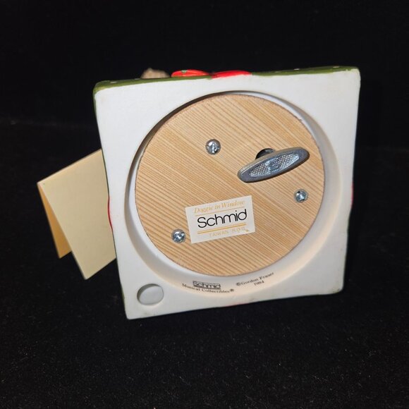 Schmid Vintage Music box Dog, labradoodle, white dog, Figurine On Gift Boxes - Picture 6 of 8